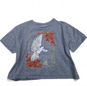 Fleetwood Mac Cropped Womens TShirt XXL White Dove Gray Floral Rust